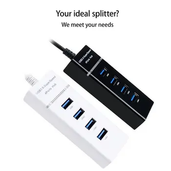 

3.0 USB 4-Port HUB Multi-Port Splitter One Drag Four Extenders High Compatibility Current Protection Function