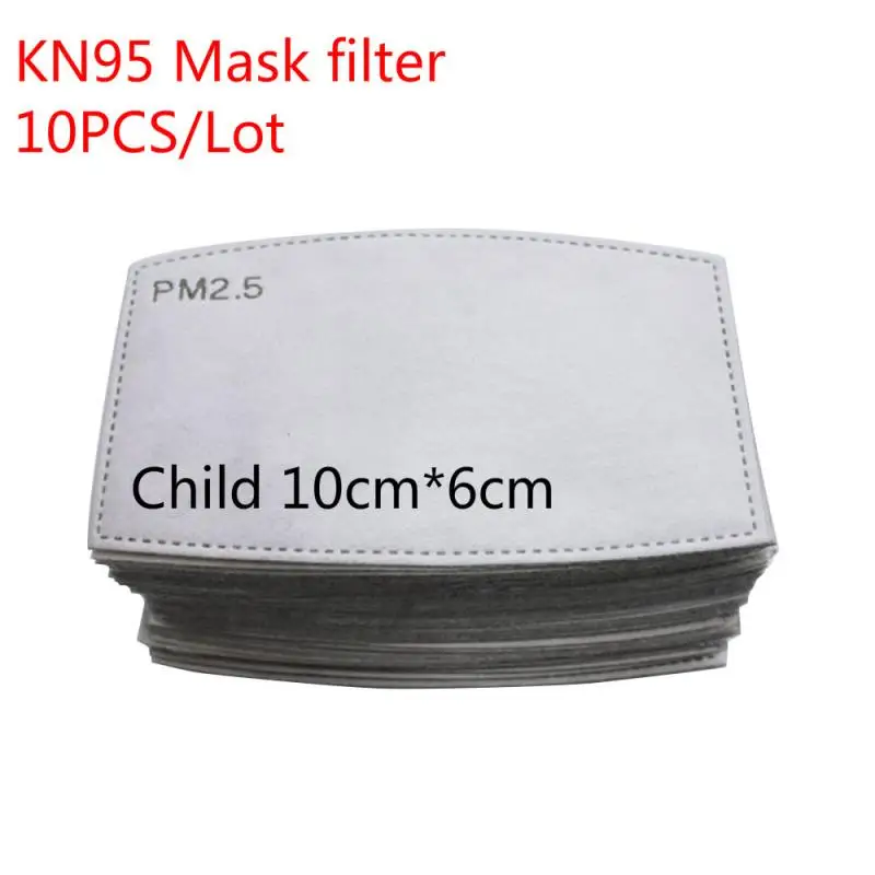 

10pcs/lot Activated Carbon Mask Filter Anti Haze And Dustproof For PM2.5 KN95 Disposable Mask Replaceable Filter For Child Kids
