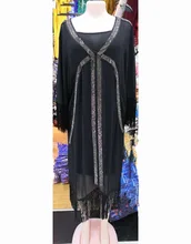 

Women's Fashion Classic Design African Clothes Dashiki Abaya Chiffon Fabrics Hot Drilling Loose Versatile Dress Free Size