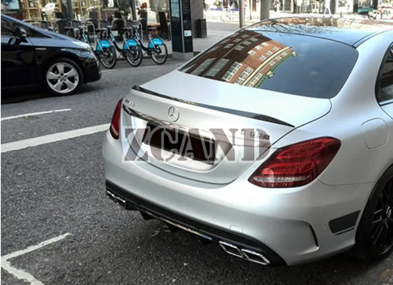 OE стиль Реальные углеродного волокна спойлер багажника крыло для MERCEDES BENZ W205 C300 C400 C63 2015UP