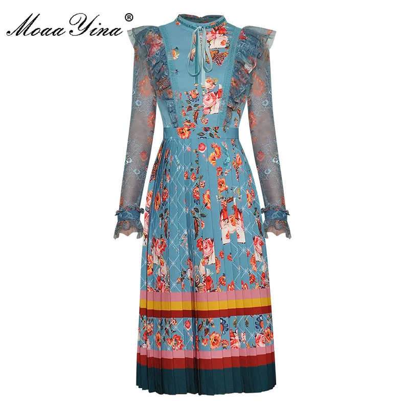 MoaaYina Fashion Runway dress Autumn Women's Dress