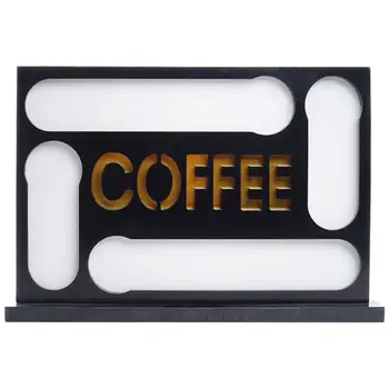 

Dining Room Table Top Coffee Capsule Holder Accessories Wooden Organizer Decoration Retro Rectangular Cafe Storage Rack Desktop