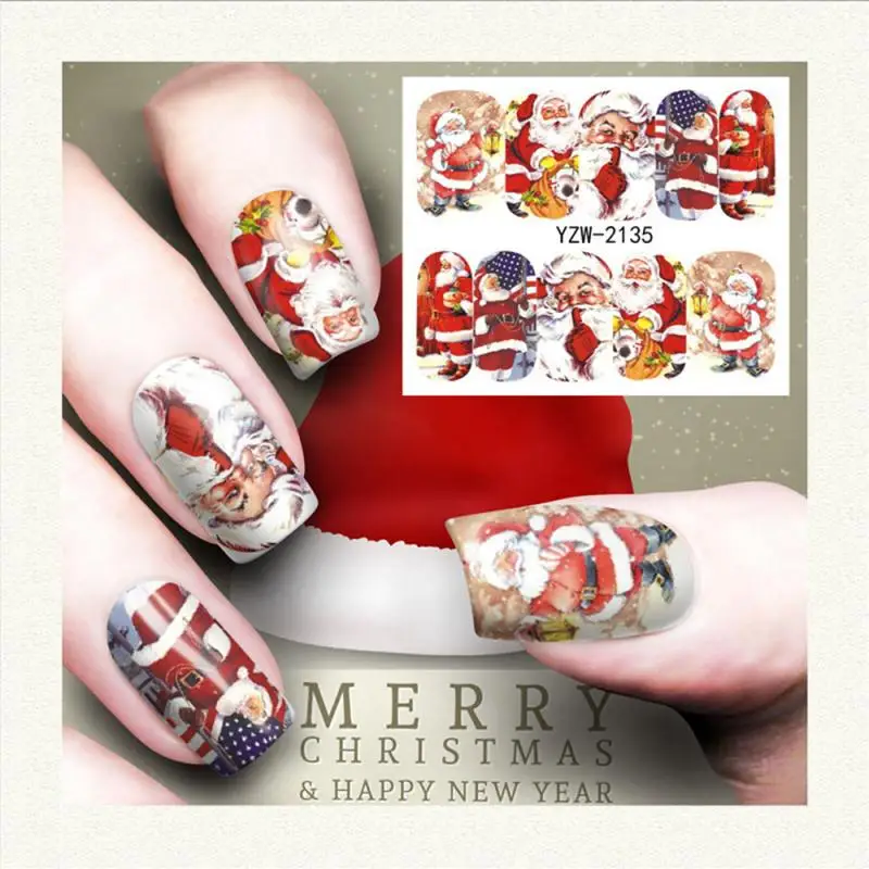 Рождественские благодарения наклейки для ногтей снежинки милые Снеговики наклейки для ногтей легкие в использовании праздничные вечерние принадлежности
