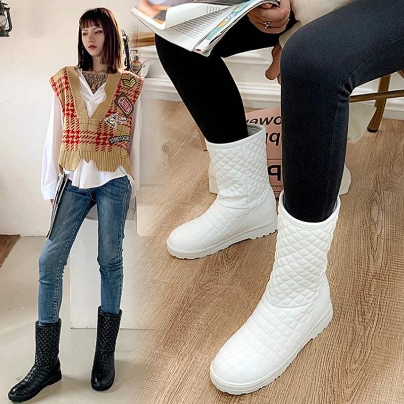 BLXQPYT/очень большие и маленькие размеры 33-53, зимние ботинки г. Женская Повседневная теплая плюшевая обувь с круглым носком, увеличивающая рост Женская 233