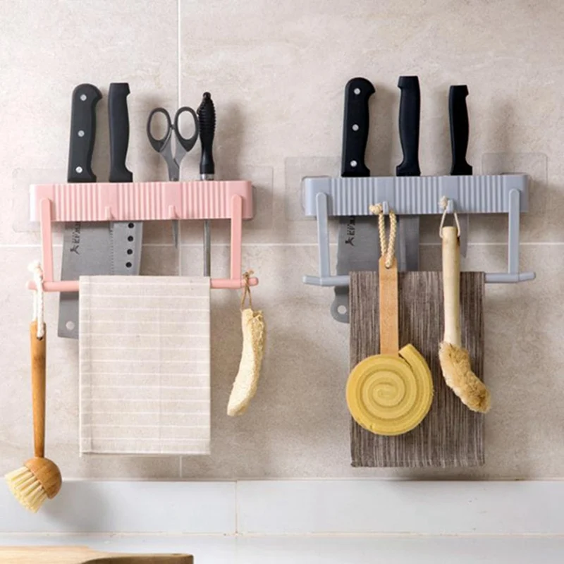 

Kitchen Knife Holder Knives Stand Kitchenware Storage Rack Wall Mounted Seamless Stands For Knives Multi Purpose Rack