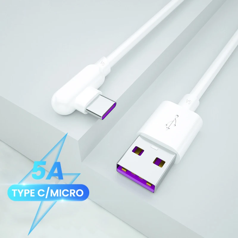 Кабель для быстрой зарядки Micro USB Type-C 90 градусов | Мобильные телефоны и аксессуары