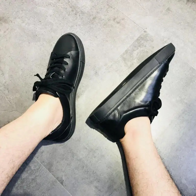 

New Products Men's White Shoes Genuine Leather Lace up Front Fashion Sporty Casual Shoes Breathable Flat Shoes Men's