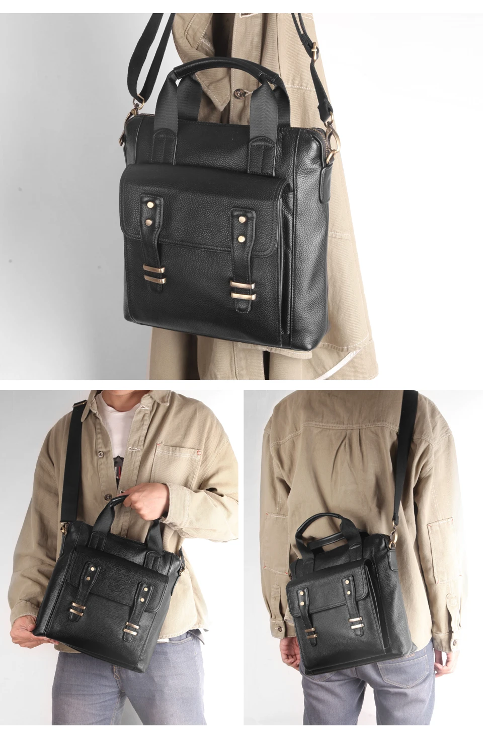 Cobbler Legend новая деловая сумка брендовая мужская Повседневная натуральная кожа коровья кожа черная модная сумка через плечо дорожная сумка-мессенджер
