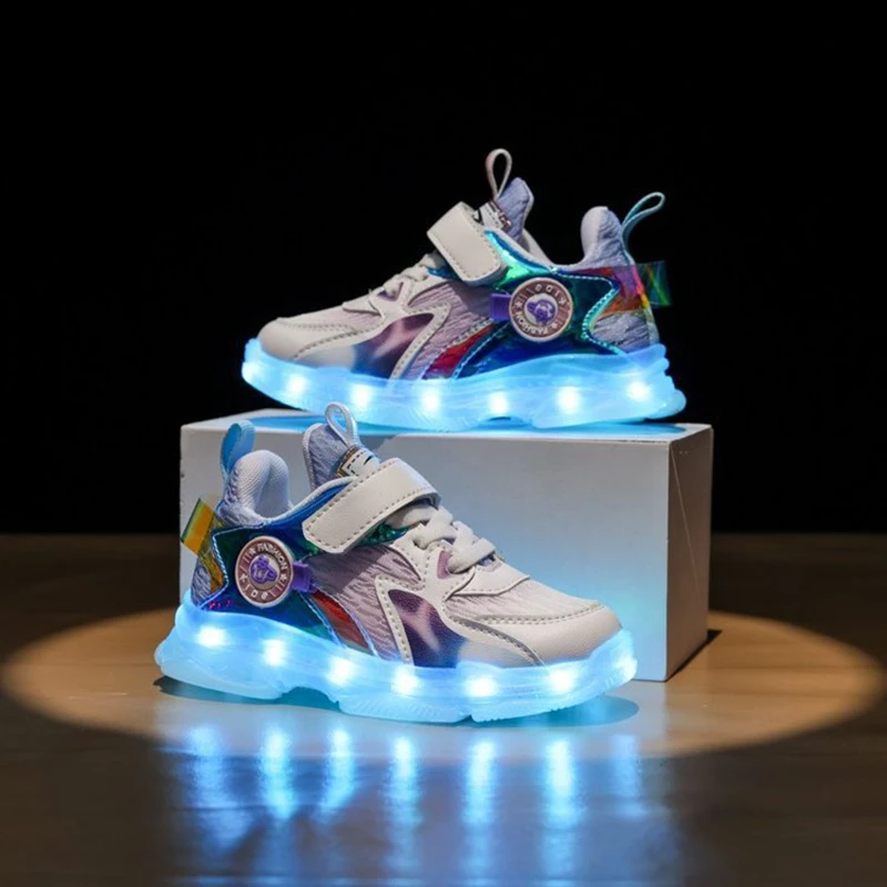 Fashion Autumn Shoes Kids Led Light Up Shoes Luminous Sneakers for Girl USB Charging Glowing Casual Sandals Baby Boys Run Shoes extra wide children's shoes