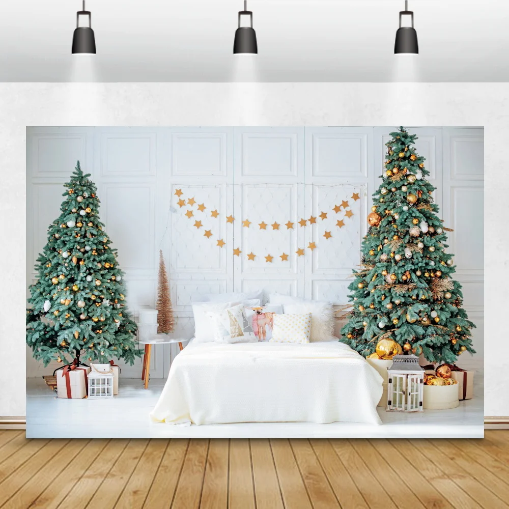 Christmas Tree Chic Wall Background Gift Bedroom Baby Newborn Photography Backdrop Family Interior Photocall Poster Photo Studio |