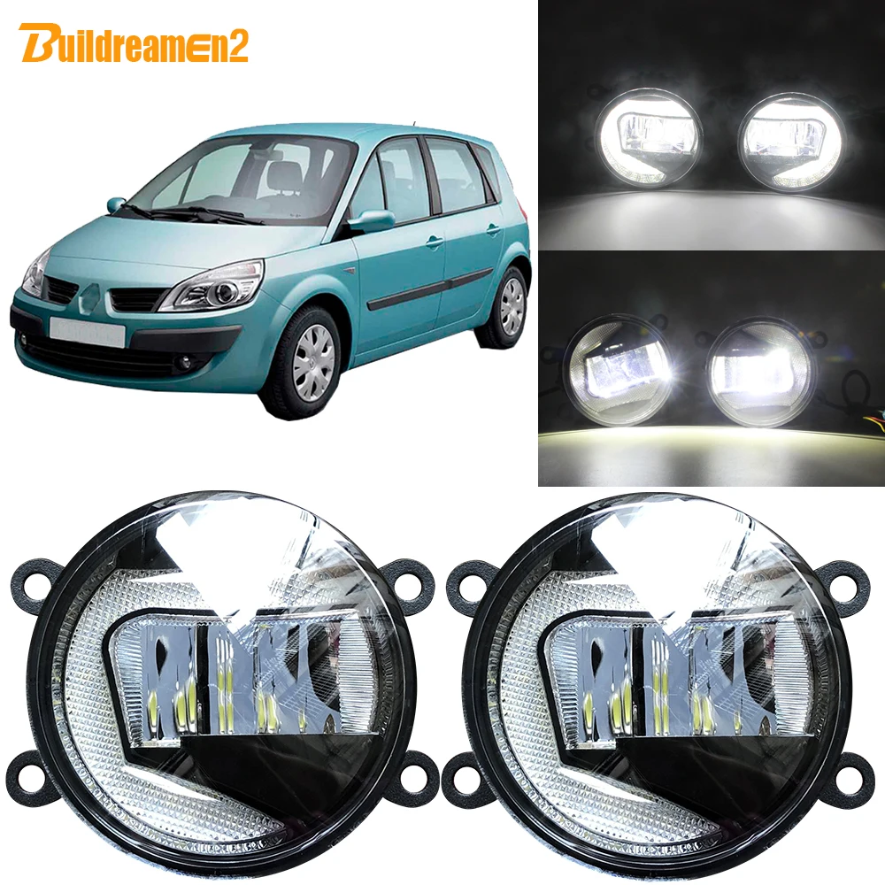 Buildreamen2 для Renault Scenic II III 2003-2015 автомобиля 90 мм круглый светодиодный проектор туман
