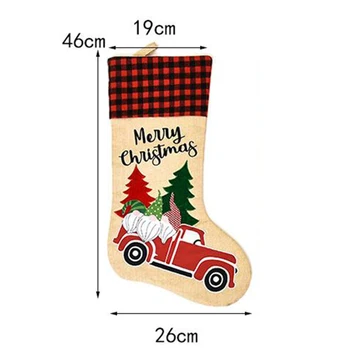 

Gift Stockings Bag Tree Home Wall Decoration Lovely Linen 45*26cm Holiday