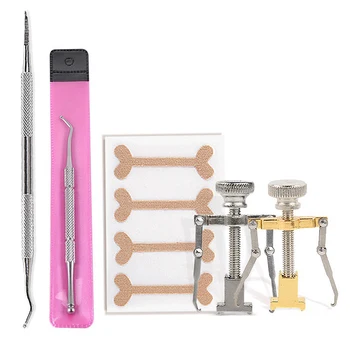 

1Set Ingrown Toenail Correction Tool Set Nail Pedicure Elastic Patch Nail Correction Lifter Pusher Clasp Brace Bunion Corrector