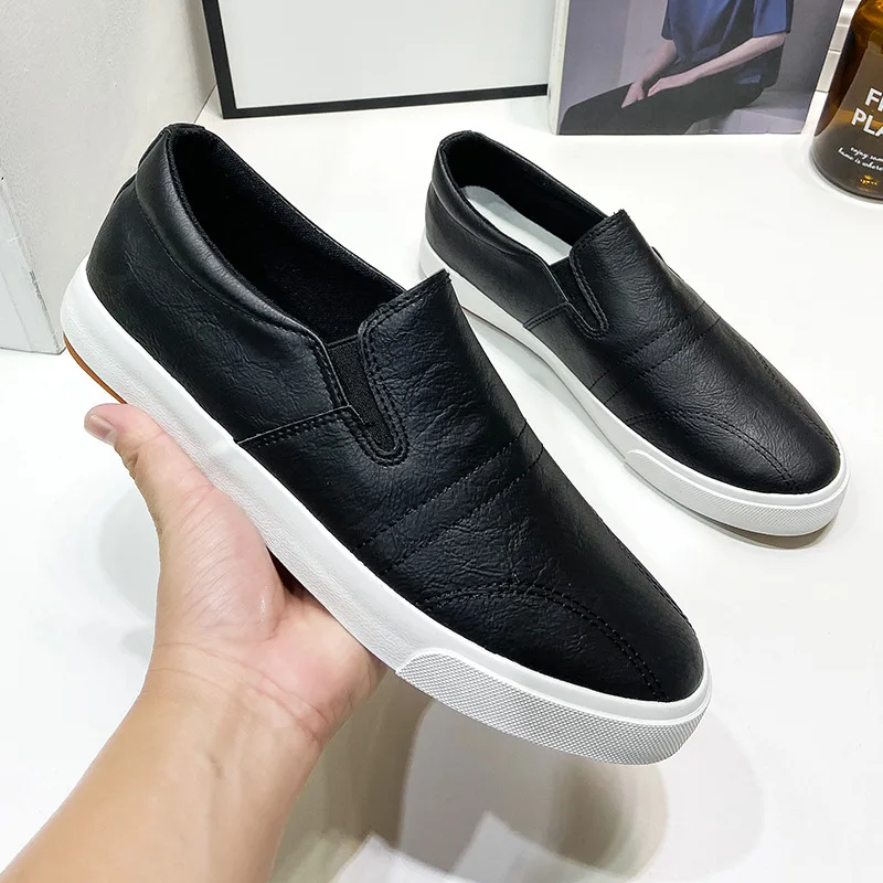 New-Leisure-Men-Pu-Leather-Flats-Shoes-Slip-On-Outdoor-Casual-Shoes-Low ...