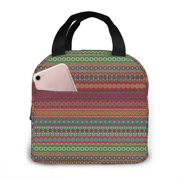 

NOISYDESIGNS Outdoor Lunch Box Colorful Tribal Vintage Ethnic Portable Thermal Insulated Lunch Bag Lady Picnic Food Tote Bolsa