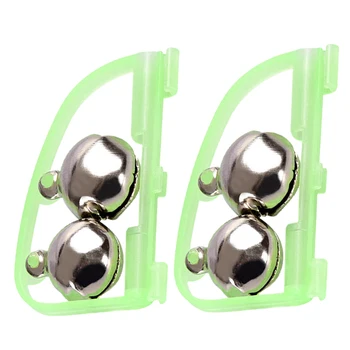 

15 Pack Arched Luminous Fish Finder Glow Tackle Night Alarm with Twin Bells Ring Fishing Bite Alarm Indicator Clip