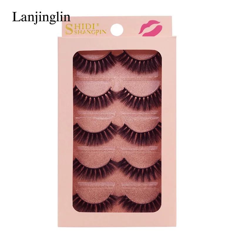 G903 LANJINGLIN, 5 пар, норковые ресницы, 3D, норковые ресницы,, безжалостные ресницы, ручная работа, натуральные ресницы, Популярные Накладные Ресницы - Цвет: G903