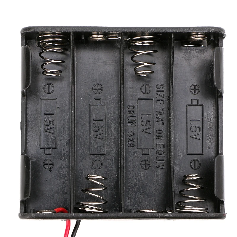 12V положительный и отрицательный двойной AAx8 открытый держатель батареи коробка с проводами