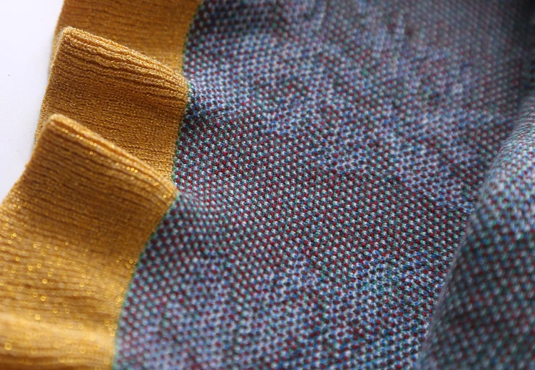 Роскошный брендовый дизайнерский комплект из 2 предметов, контрастный цветочный жаккардовый вязаный свитер на пуговицах и плиссированная юбка, комплект из смешанной шерсти C-496