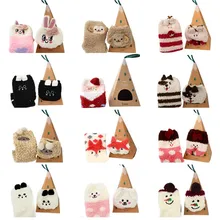 Рождественские носки женские носки модные милые зимние женские носки с вышивкой из бархата кораллового цвета в стиле Харадзюку женские носки h5