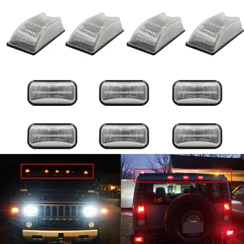 

10PCS Car LED 12V Cab Roof Light Kit For Hummer H2 2003-2009 H2 SUT 2005-2009 5X Front Lamp（Amber) 5X Rear Lamp(Red)