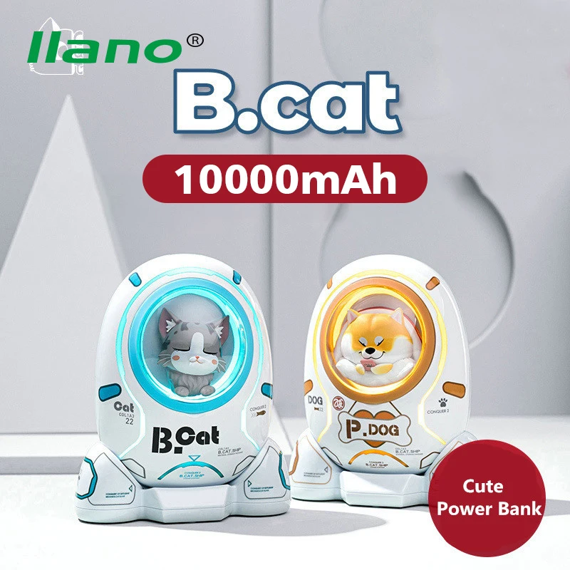 LLANO 10000mAh Power Bank Fast Charge Portable Charger Spaceship PowerBank 10000 mAh USB Cute PoverBank External Battery Charger