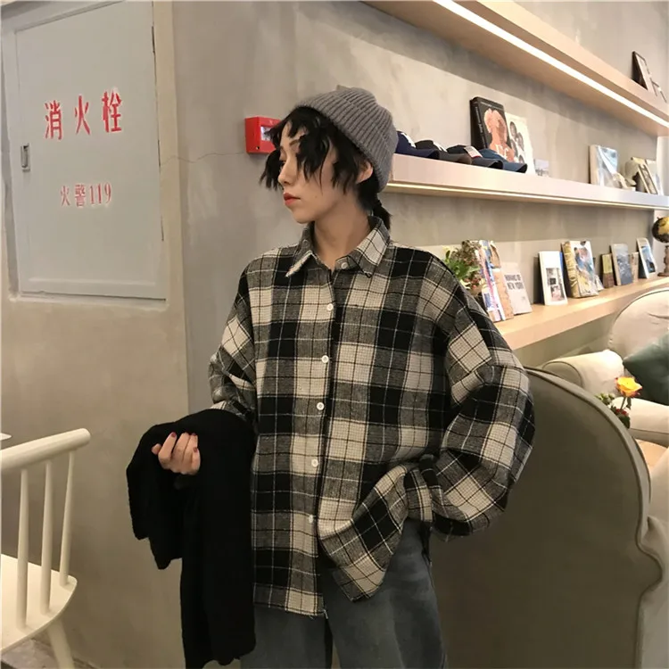 Harajuku Stylw шикарный Однотонный свитер жилет для колледжа для женщин на улице осень/зима ветер v-образным вырезом жилет клетчатая рубашка куртка