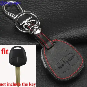 

jingyuqin 2 Buttons Leather Car Key Case Cover for Mitsubishi outlander ASX colt LANCER Grandis Pajero sport Remote Key Cover