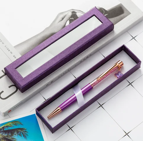 

2020 hot sale beautifully open sunroof visual pen box creative signature pen gift box ballpoint pen box