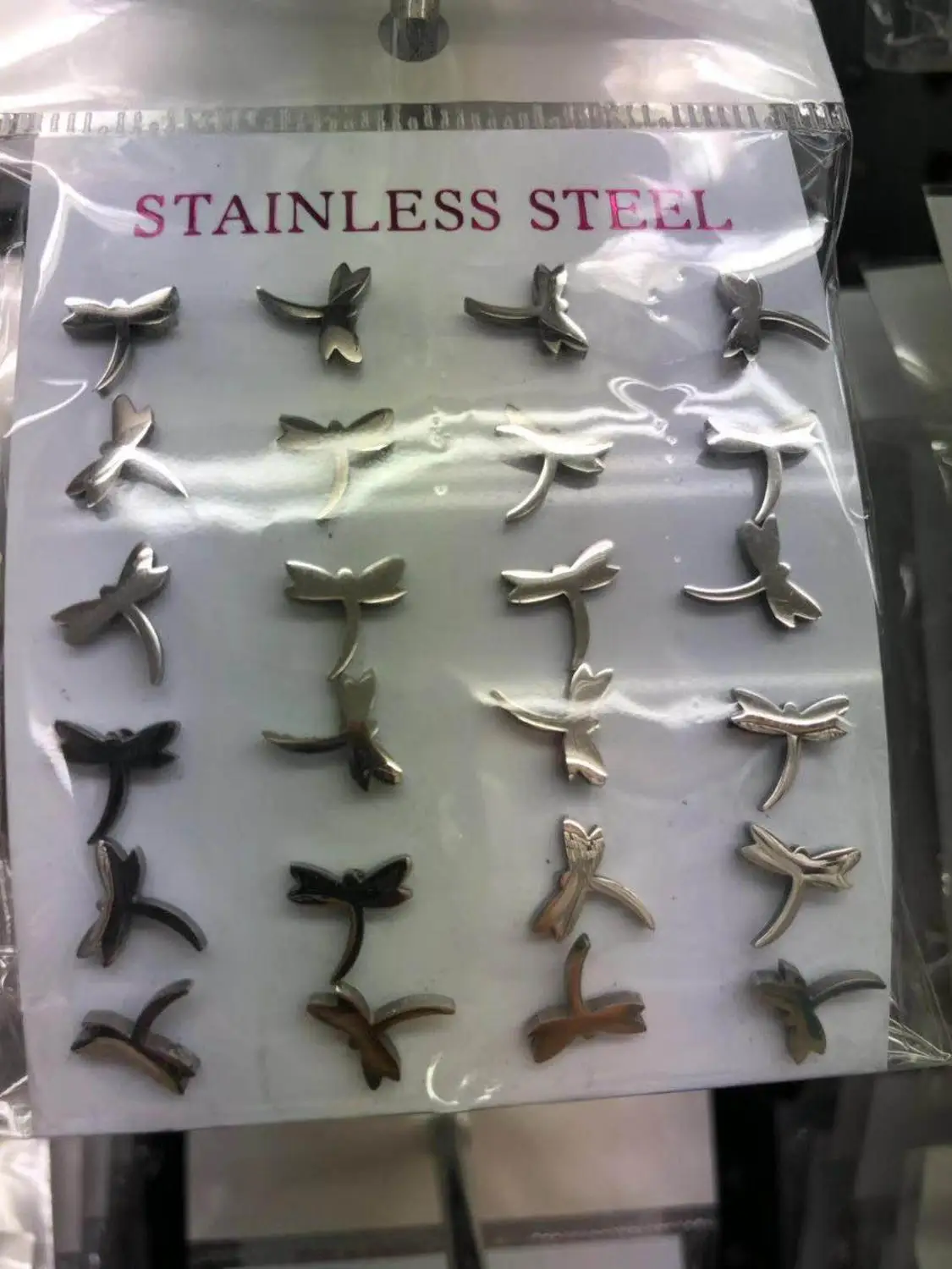 

12Pairs/Lot Fashion Stainless Steel Stud Earrings With Steel Leaf Earrings Women