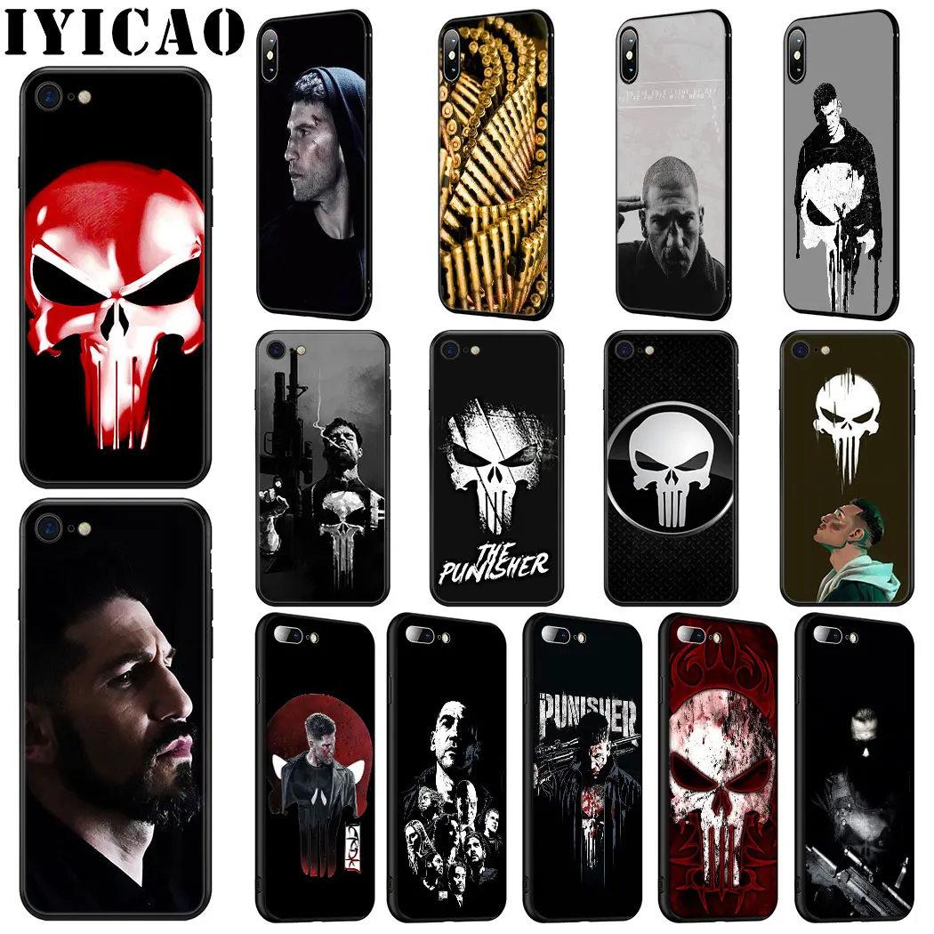 IYICAO Каратель Frank Замок Мягкий силиконовый чехол для телефона iPhone 11 Pro Max XR X XS 6 6S 7 8