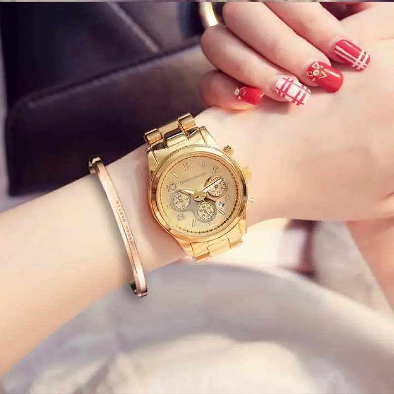 

Women Watches Ladies Quzat Watches Women Business Watch Steel Band Calendar South East Asia Rose Gold Clock Clothes Accessories