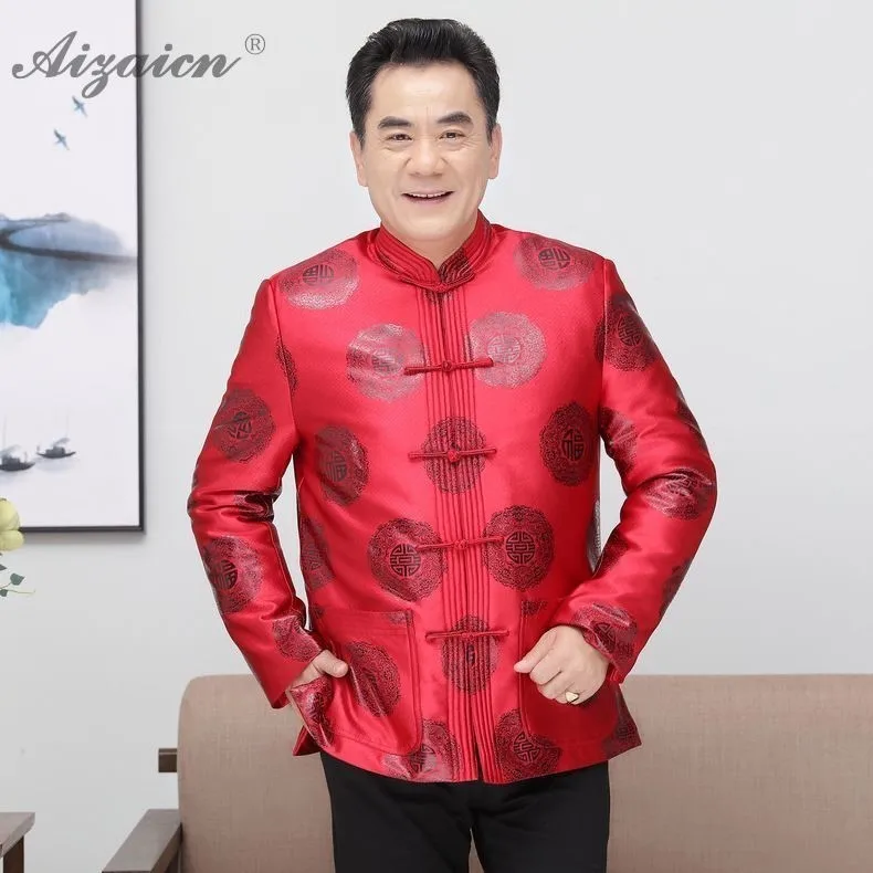 Красный Тан костюм любителей платье зима Cheongsam Топ мать на день рождения традиционная китайская одежда для женщин Qipao одежда для пожилых