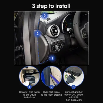 

TIOODRE 5inch HUD Mirror Car Head Up LED Windscreen Projector Display Digital Speed Projector Security Alarm Data Diagnostic