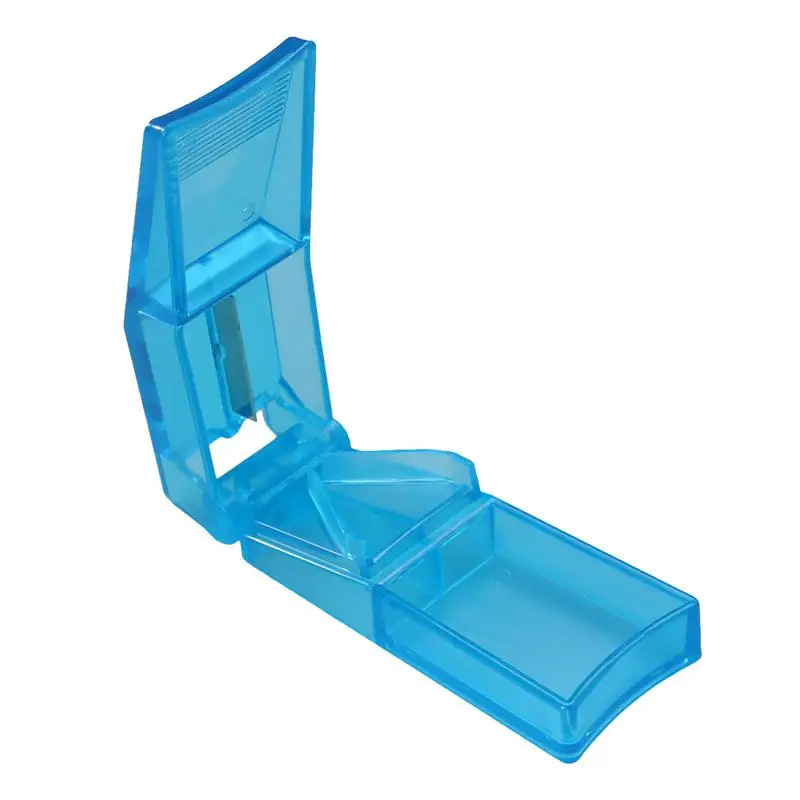 

1pc Medicine Cutter Pill Seal Storage Box Plactic Tablet Dispenser Pill Medicine Case Crushing Divider For Home Travel