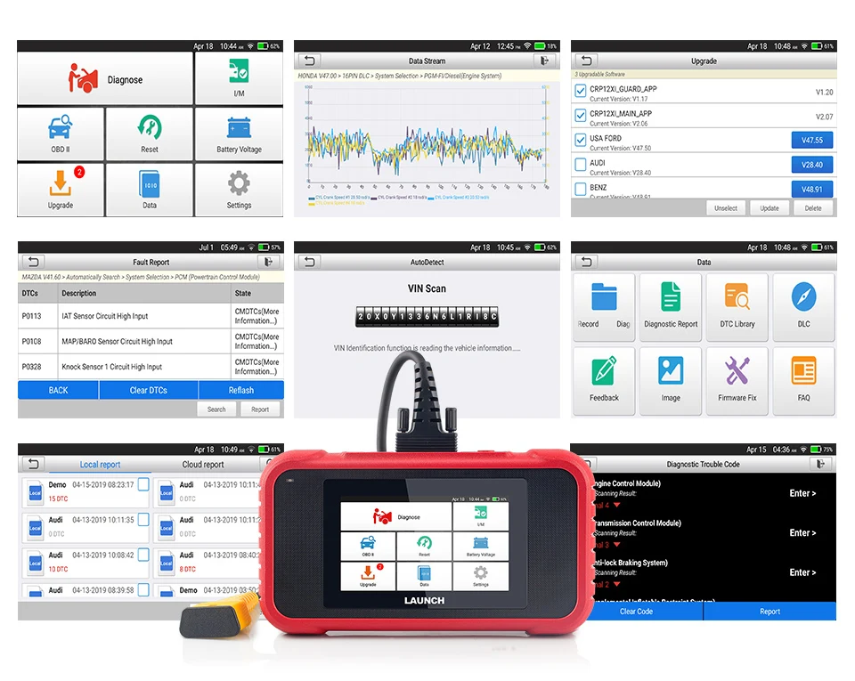 Launch X431 CRP129E CRP123E CRP129 CRP123 Creader VII OBD2 диагностический инструмент для ENG/AT/ABS/SRS считыватель кодеров