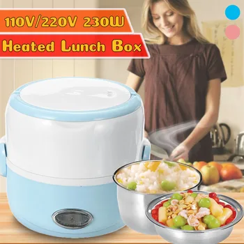 

230W 1.3L Portable Electric Stainless Steel Lunch Bento Box Picnic Bag Heated Food Storage Warmer Hot Container