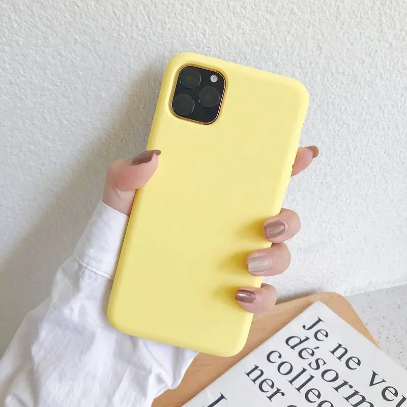 yellow 20 шт. официальные чехлы для телефонов Apple iPhone 11 Силиконовый противоударный чехол для iPhone 11 Pro Max защитный чехол EEMIA - Цвет: yellow