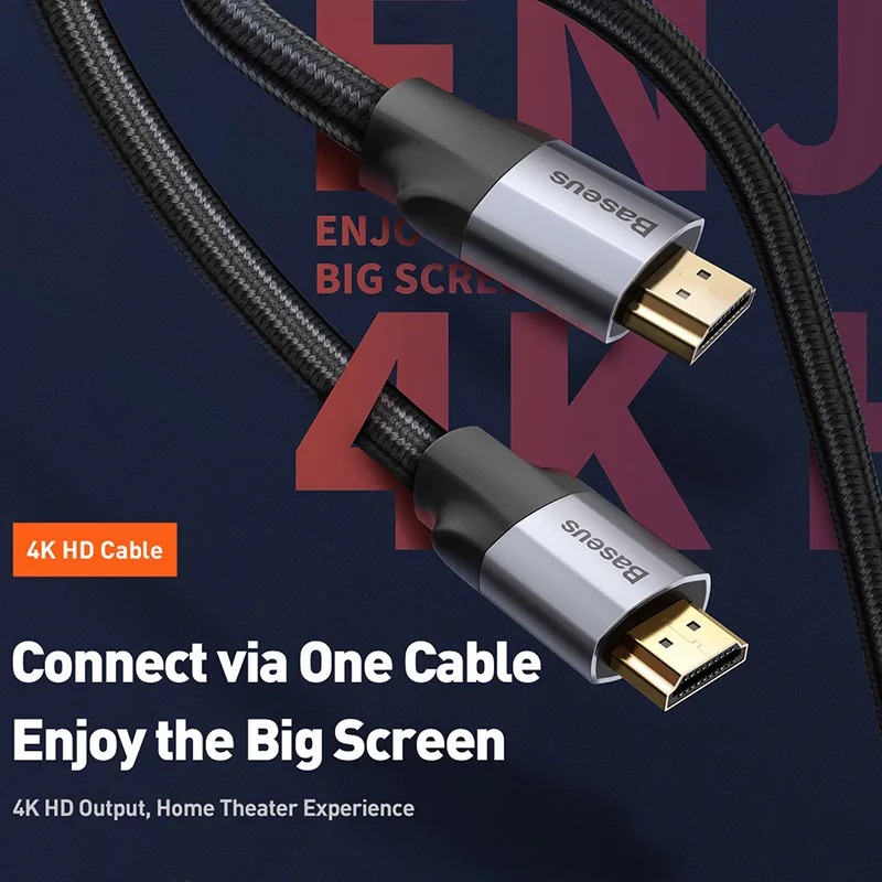 Baseus HDMI кабель 4K папа-папа HDMI 2,0 кабель для PS4 проектор ТВ аудио видео HDMI Провод шнур цифровой сплиттер переключатель 5 м 3 м