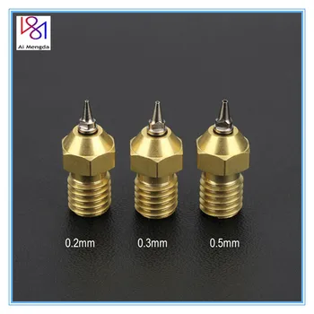 

3ps 3D Printer part Replaceable nozzle 0.2/0.3/0.5mm Nozzle Adapter Set Nozzle Adapter With Nozzle For V6 Hotend 1.75mm Filament