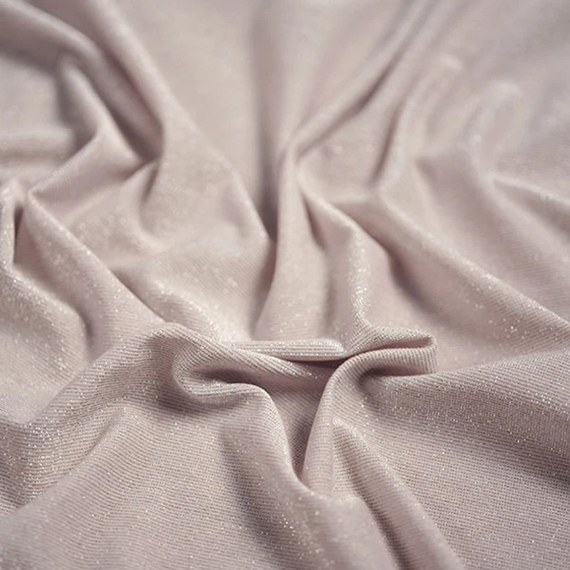 100cm*150cm Soft Cotton Linen Knit Fabric Jersey Glitter Jersey Stretch