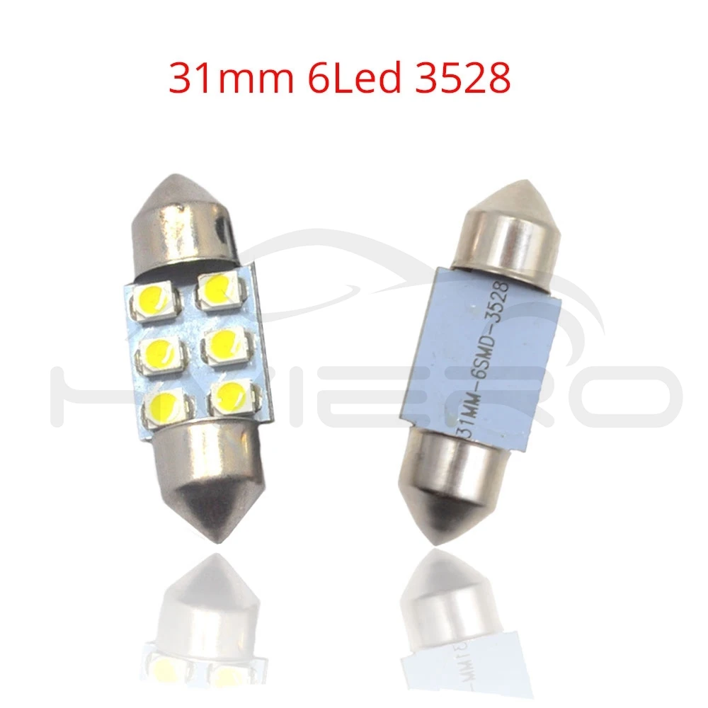 Hviero Bright White Dome Festoon light c5w C10W Car led 3528 1210 6 SMD 31MM 36MM 39MM 41mm Auto Door Led Reading bulbs Glove Box Light