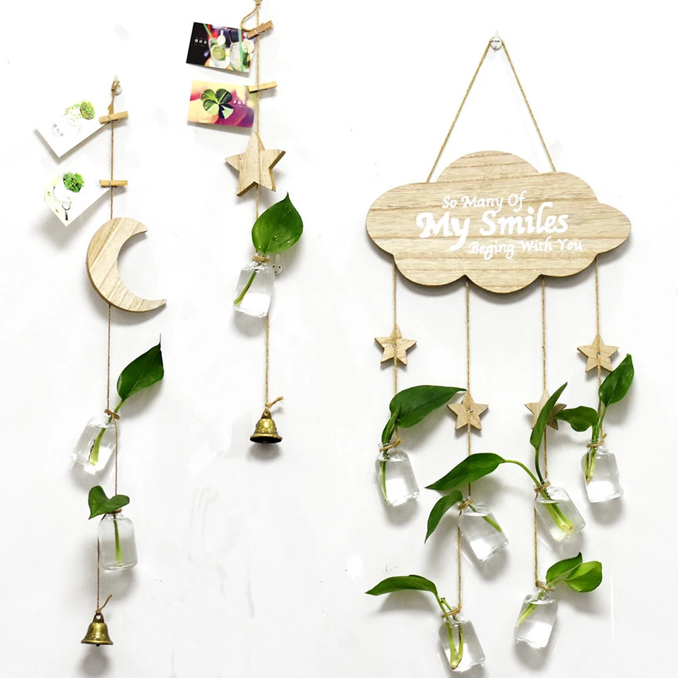 

Terrarium Pot Orchid Transparent Planter Wall Ornament Creative Hydroponic Glass Bottle Hanging Flower Vase Office Room Decor