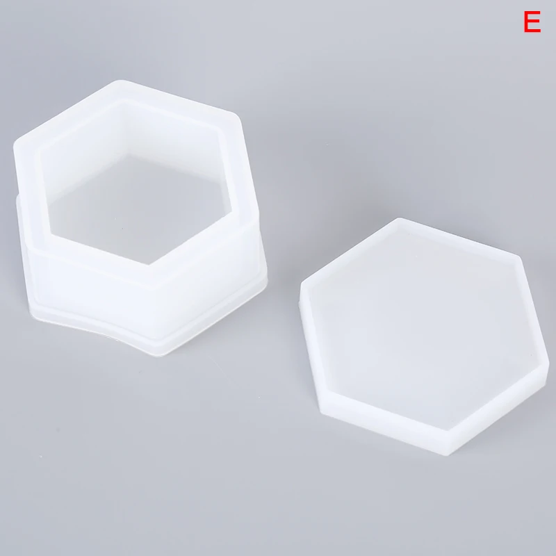 Прозрачная силиконовая форма ожерелье Lanugo Плесень Смола декоративное ремесло DIY шестиугольная коробка для хранения формы для эпоксидной смолы для ювелирных изделий - Цвет: E