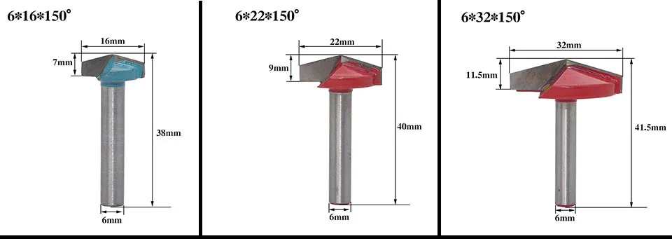 60 90 120 150 градусов в форме Древесины Маршрутизатор биты v-фрезерный резак с 6 мм хвостовик триммер для древесины 3D Фрезерный резак резьба деревянный нож