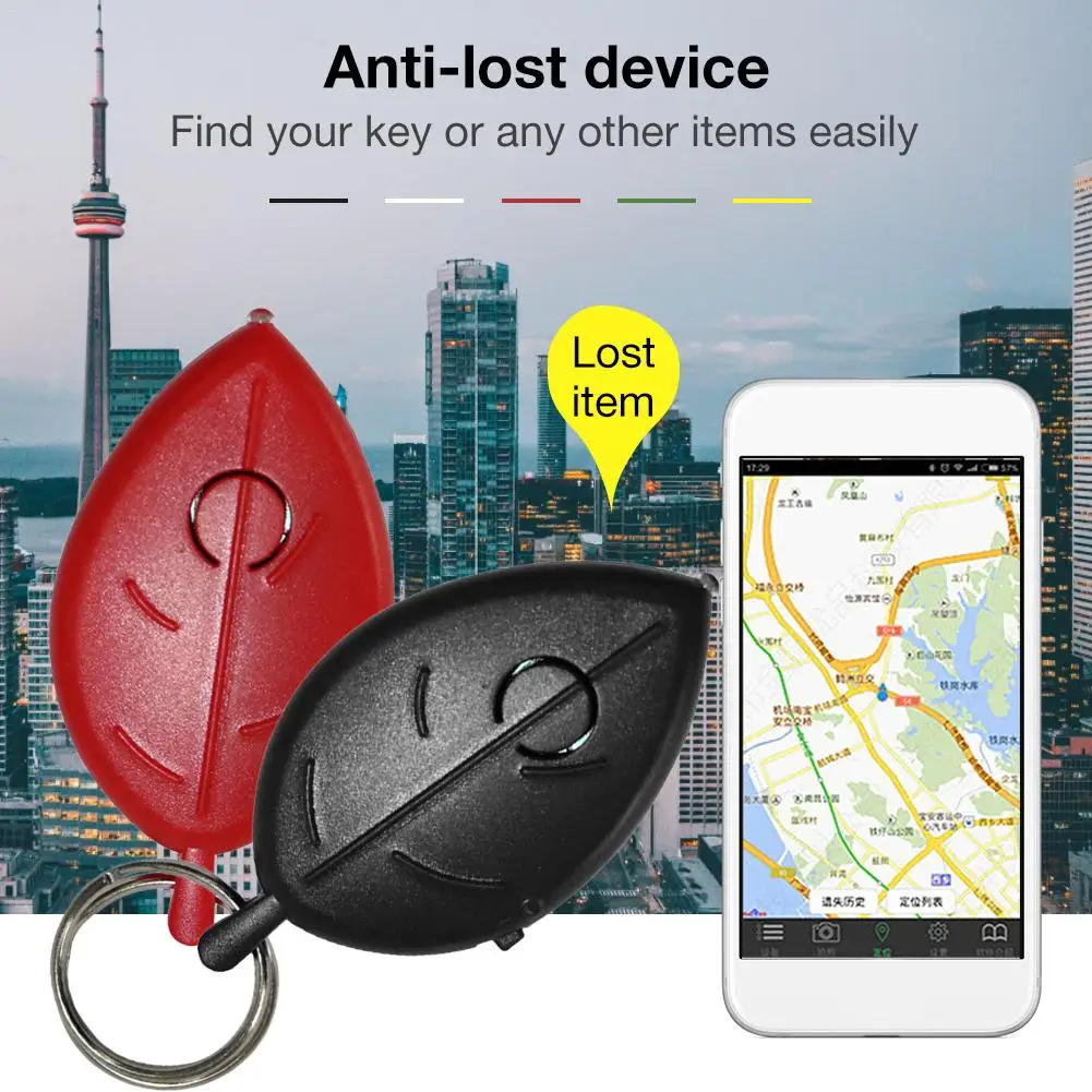 

New Key Ring Voice Control Anti-lost Device Leaf Mini Whistle Key Finder Flashing Beeping Remote Kids Key Bag Wallet Locators