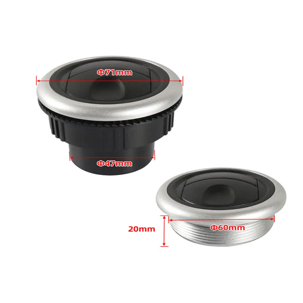 Uscita Aria Condizionata Con Uscita Deflettore A Feritoia Cromata Per Autobus Camper Barca Elettrica 47Mm Tubo 20Mm Altezza Filetto