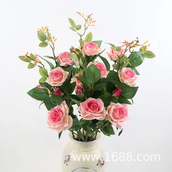 

High-quality Imitation Small Three Head Artificial Velvet Angle Rose Artificial Plant Flannel Flowers Flower Arrangement Accesso