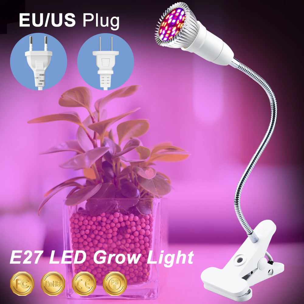 

Full Spectrum LED 220V Plant Growing Lamp LED Grow E27 18W 28W Growth Light Greenhouse LED Bulbs Seedling Phyto Lamp Fitolamp
