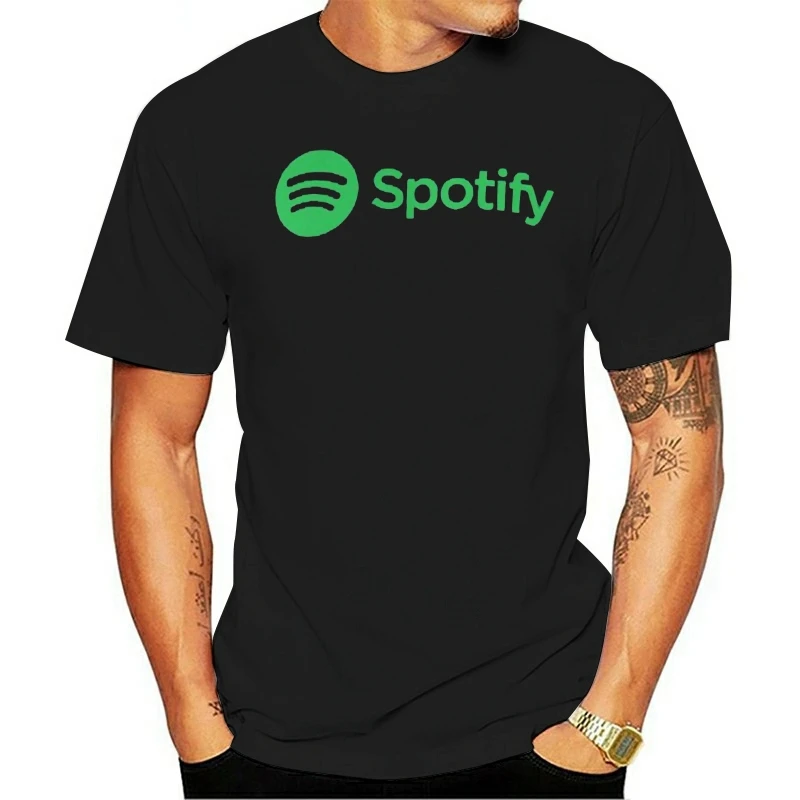 2021 Повседневная стильная ретро футболка из 100% хлопка Spotify spotify music deezer дыхательная